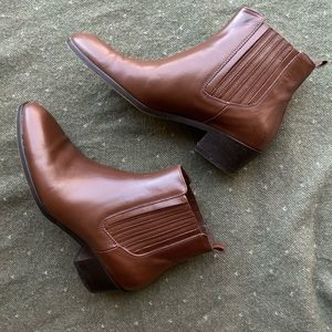 Jcrew Brown Leather Ankle Boots